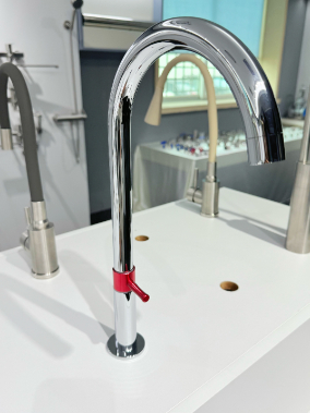 Glossy High-Arch Gooseneck Single Cold Kitchen Sink Faucet